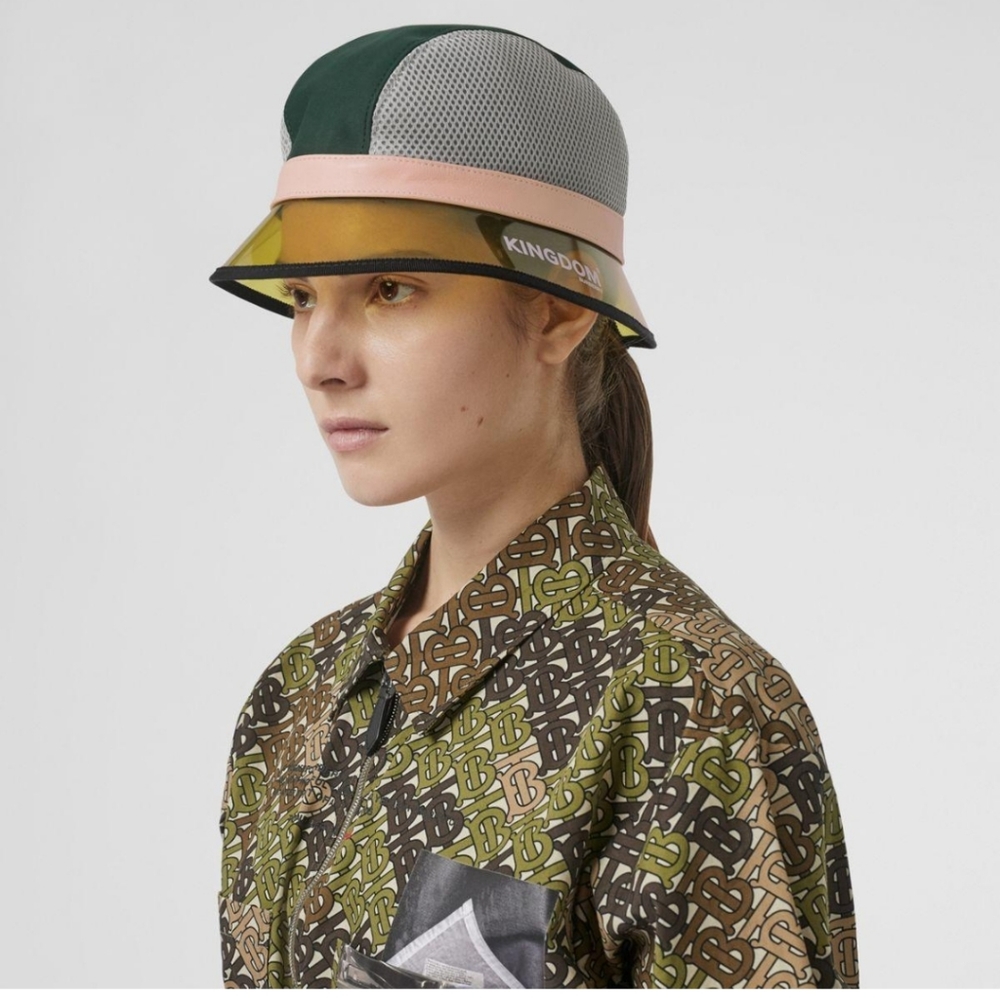 Burberry Logo Bucket Hat Green,Pink,White mesh size M